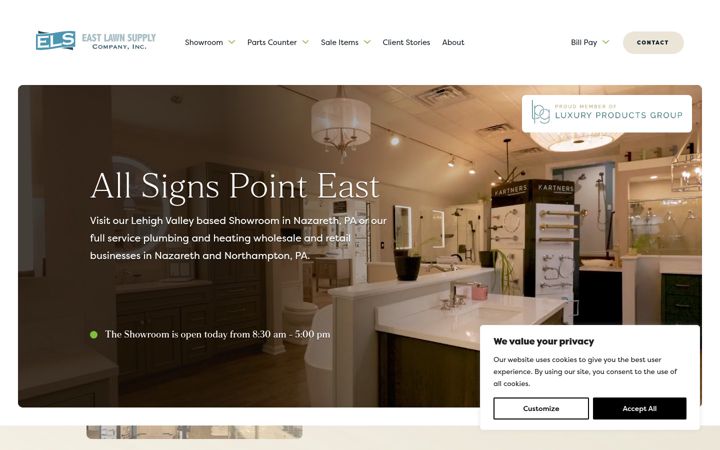 Screenshot of eastlawnsupply.com