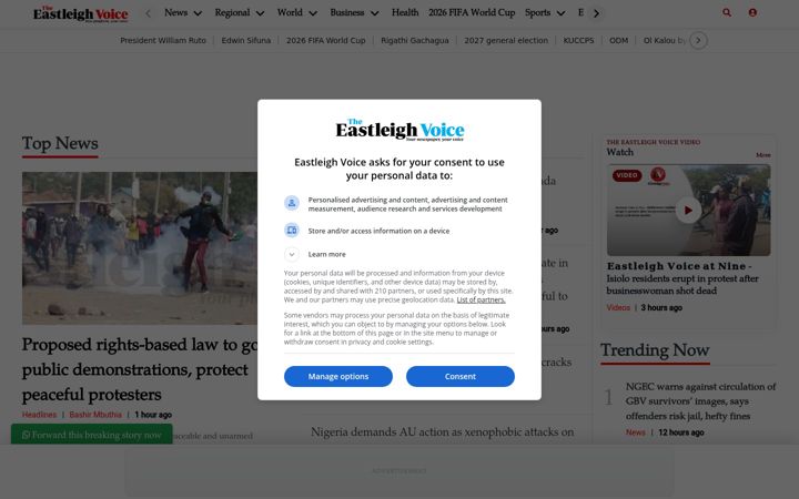 Screenshot of eastleighvoice.co.ke