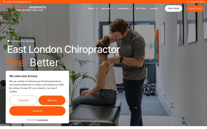 Screenshot ta' eastlondon-chiropractic.co.uk
