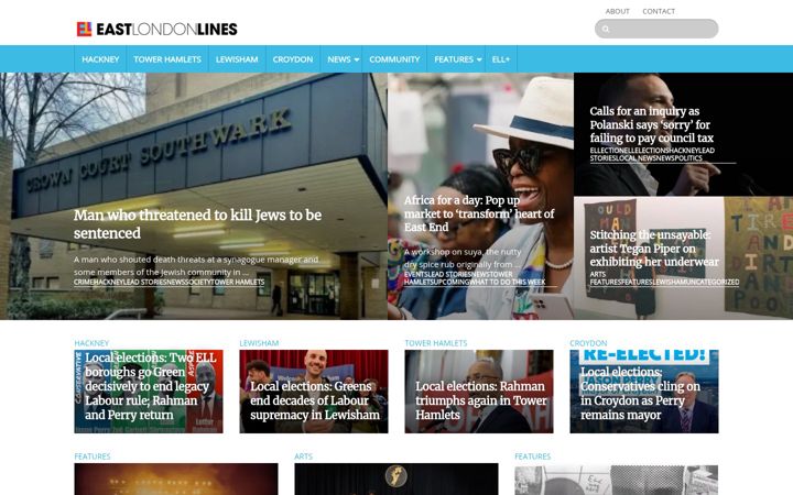 Screenshot ta' eastlondonlines.co.uk
