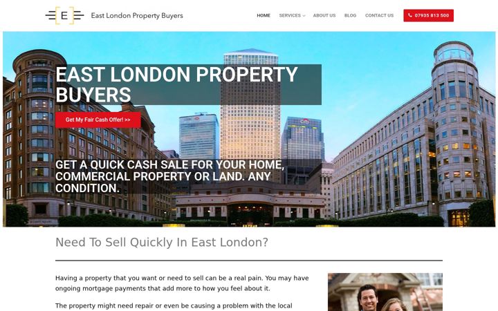 Screenshot ta' eastlondonpropertybuyers.co.uk