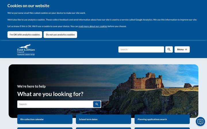 Screenshot of eastlothian.gov.uk