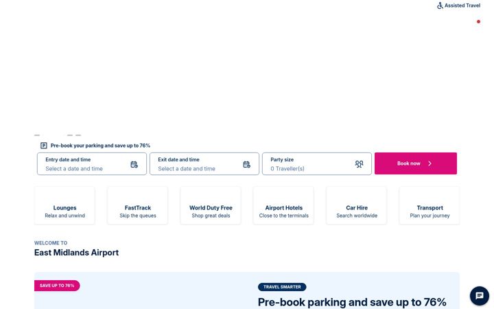 Screenshot of eastmidlandsairport.com
