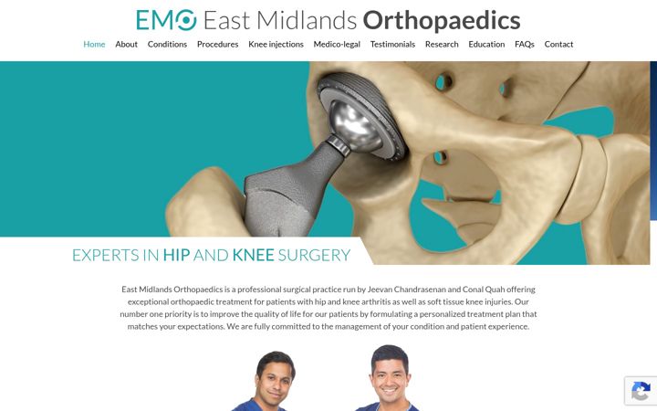 Captura de ecrã de eastmidlandsortho.co.uk
