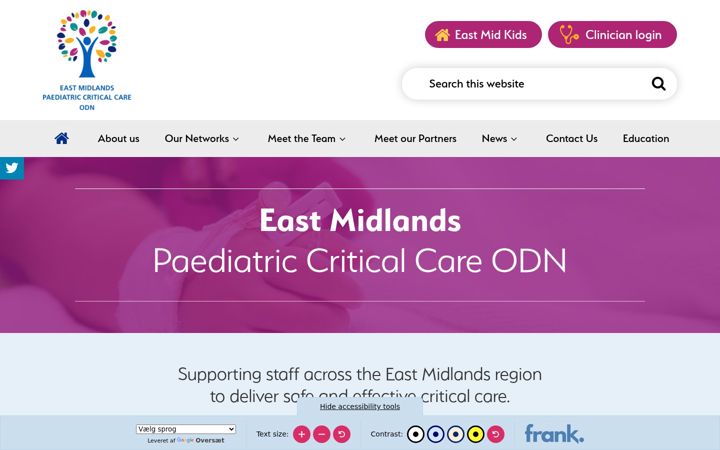 Captura de ecrã de eastmidlandspaediatriccriticalcarenetwork.nhs.uk
