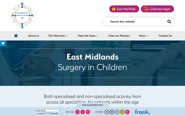 Captura de ecrã de eastmidlandssurgeryinchildrennetwork.nhs.uk