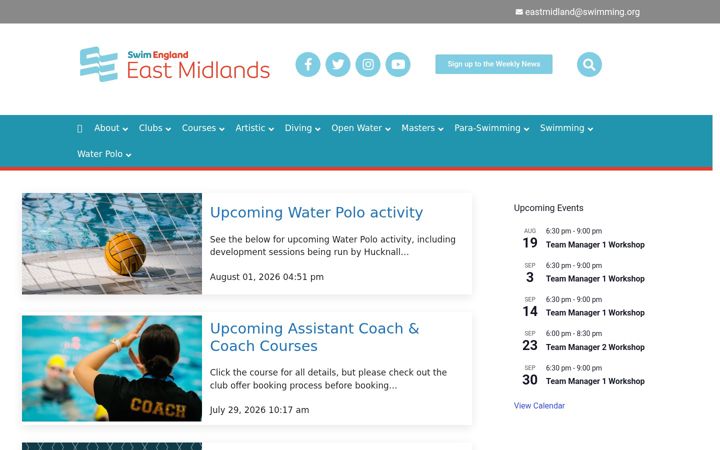 Screenshot of eastmidlandswimming.org