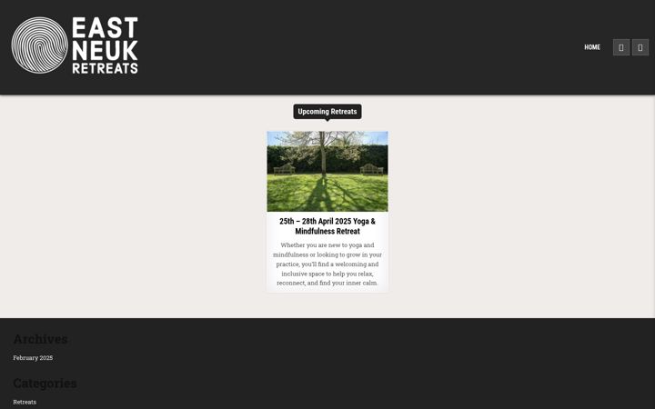 Captura de ecrã de eastneukretreats.uk