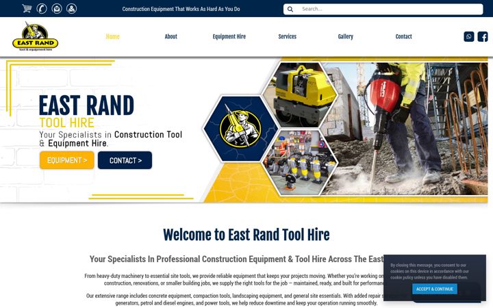Ekrānuzņēmums no eastrandtoolhire.co.za