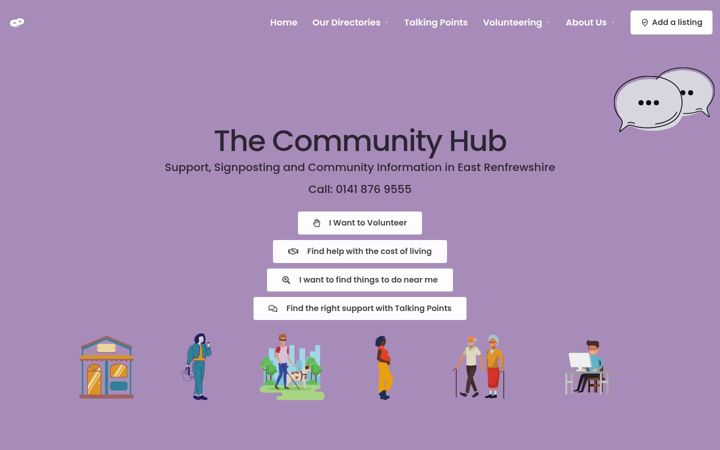 Screenshot of eastrencommunityhub.org.uk