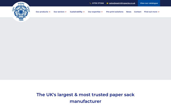 Screenshot of eastridingsacks.com