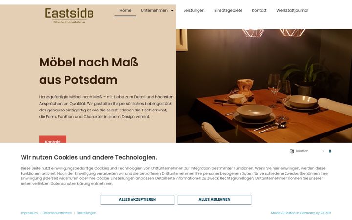 Screenshot of eastside-moebelmanufaktur.de