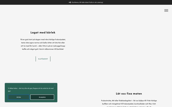 Screenshot ta' eastsidecafe.se