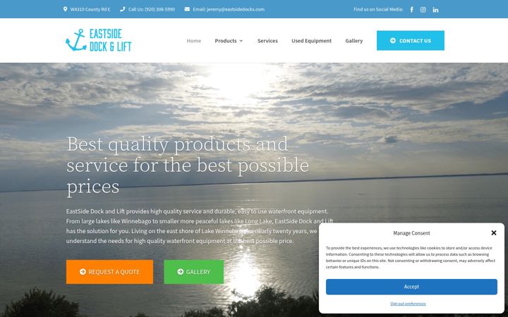 Screenshot of eastsidedocks.com
