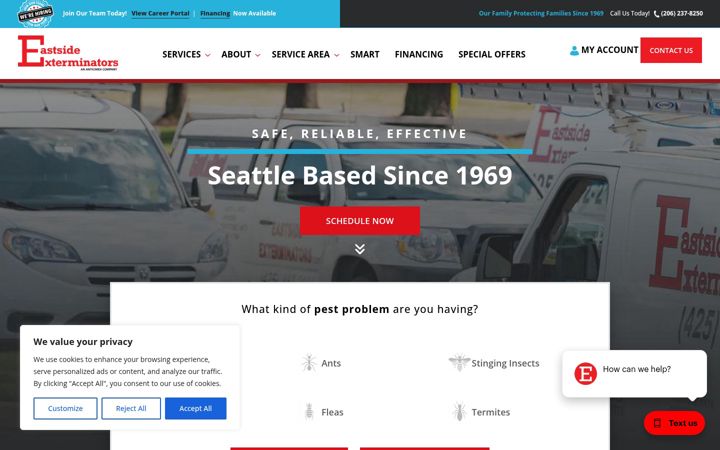 Screenshot of eastsideexterminators.com
