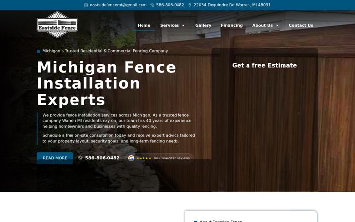 Screenshot of eastsidefencemi.com