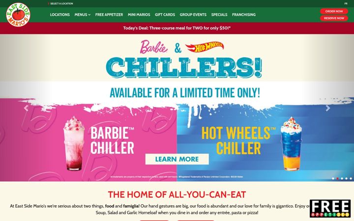 Screenshot of eastsidemarios.com