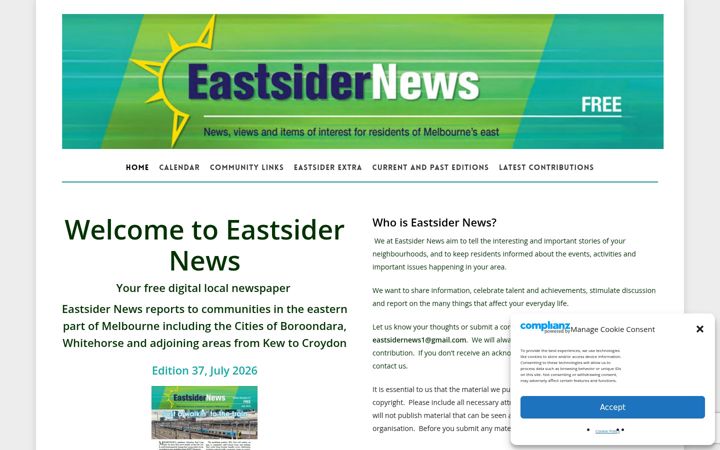 Screenshot van eastsidernews.org.au