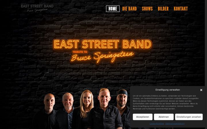 Screenshot of eaststreetband.com