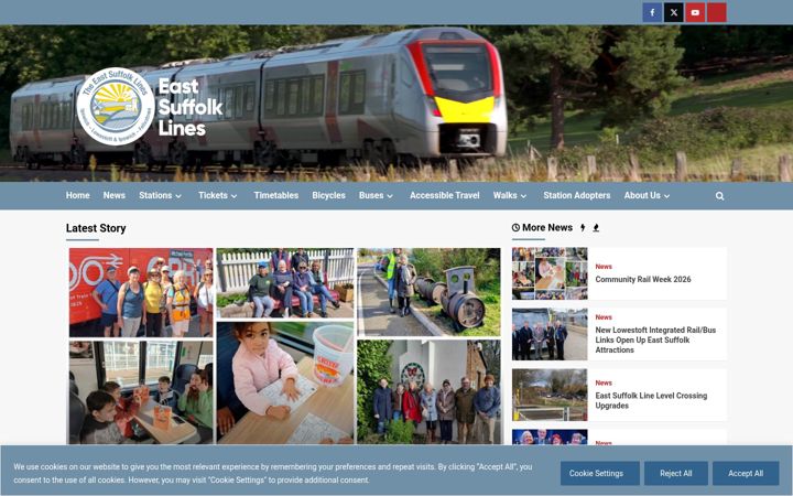 Screenshot of eastsuffolklines.co.uk