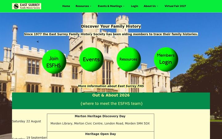 Screenshot of eastsurreyfhs.org.uk