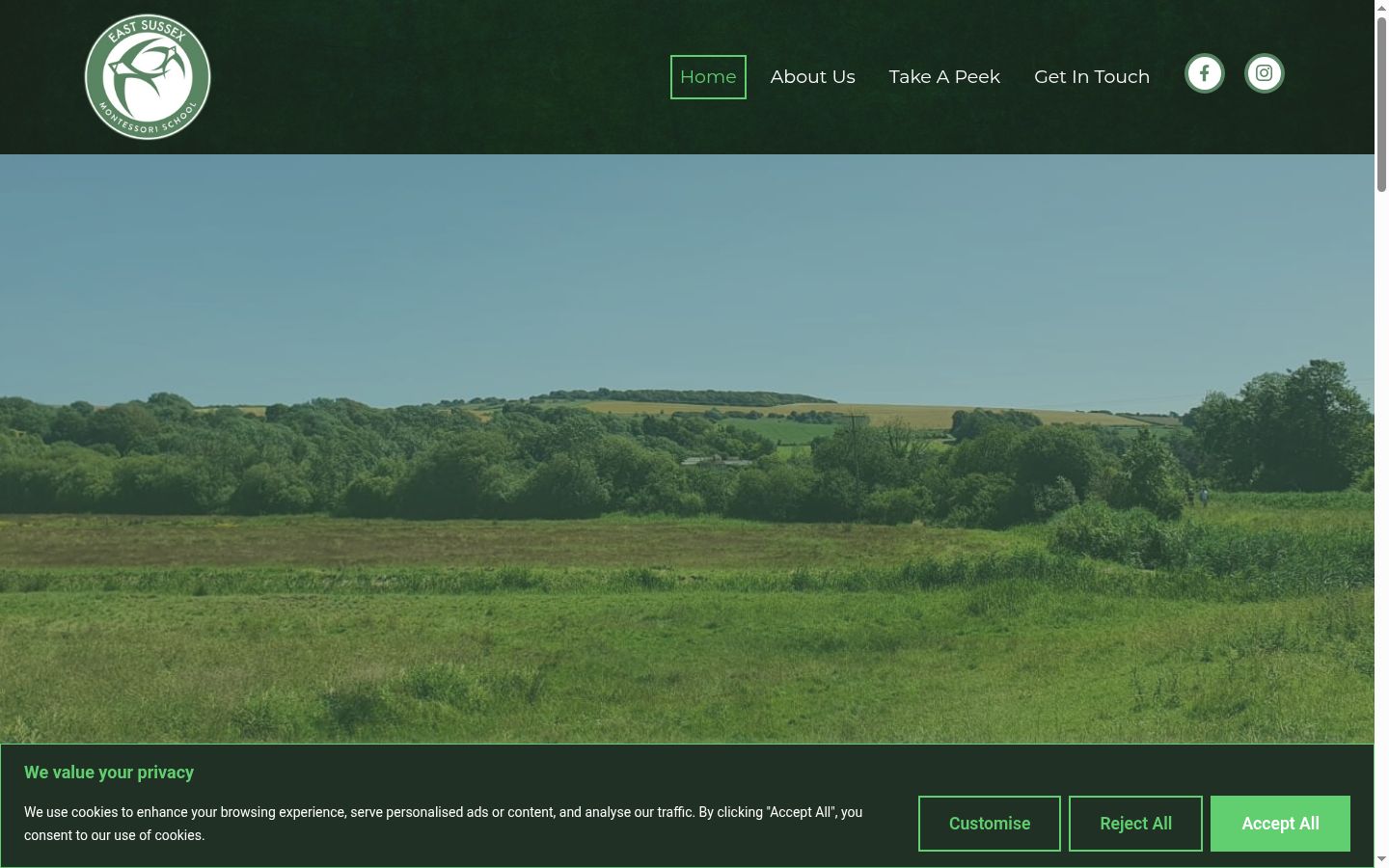 Screenshot του banner συγκατάθεσης που εμφανίστηκε πριν από οποιαδήποτε αλληλεπίδραση