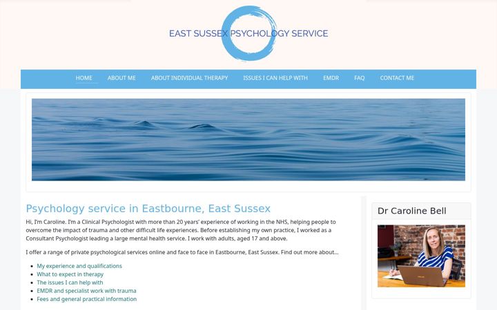 Screenshot of eastsussexpsychologyservice.co.uk