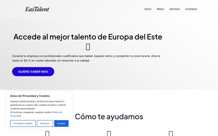 Captura de pantalla de easttalent.es