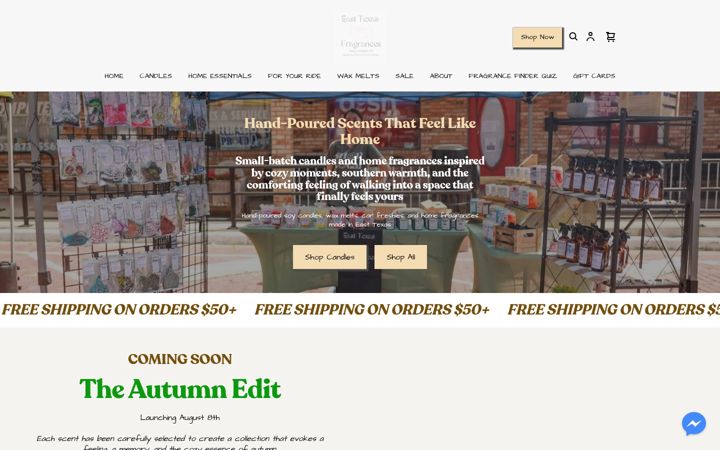 Screenshot of easttexasfragrances.com