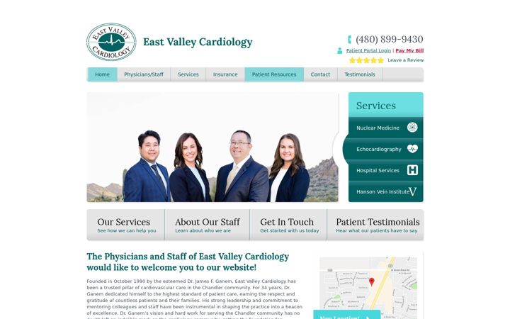 Screenshot of eastvalleycardiology.com