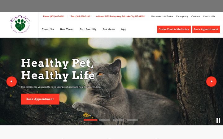 Screenshot of eastvalleyveterinaryclinic.com