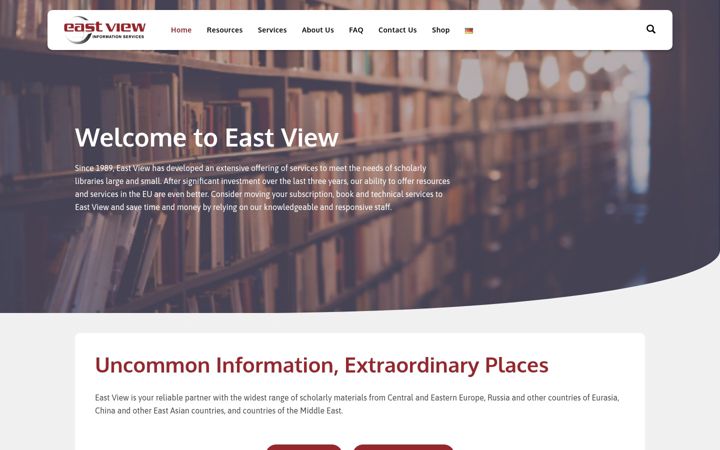 Screenshot of eastview.eu