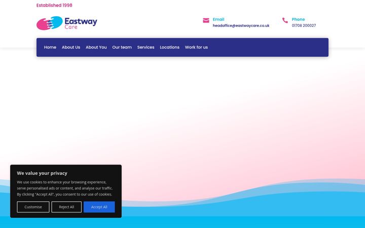 Captura de pantalla de eastwaycare.co.uk