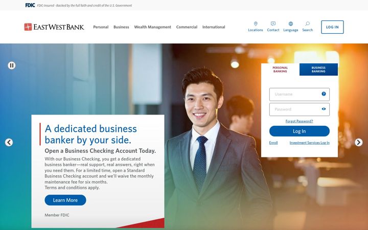 Screenshot of eastwestbank.com