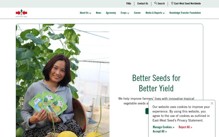 Screenshot of eastwestseed.com