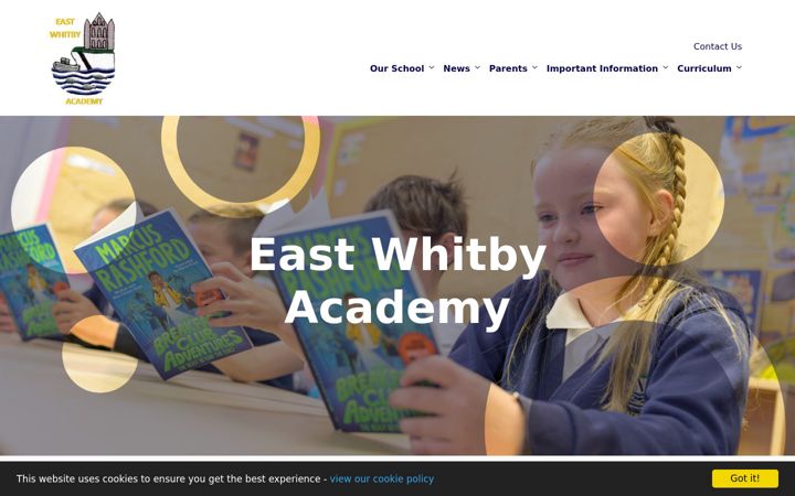 Screenshot of eastwhitbyacademy.org.uk