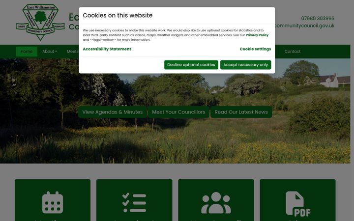 Captura de pantalla de eastwilliamstoncommunitycouncil.gov.uk
