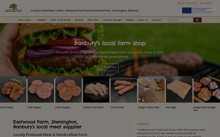 Captura de pantalla de eastwoodfarmshenington.co.uk