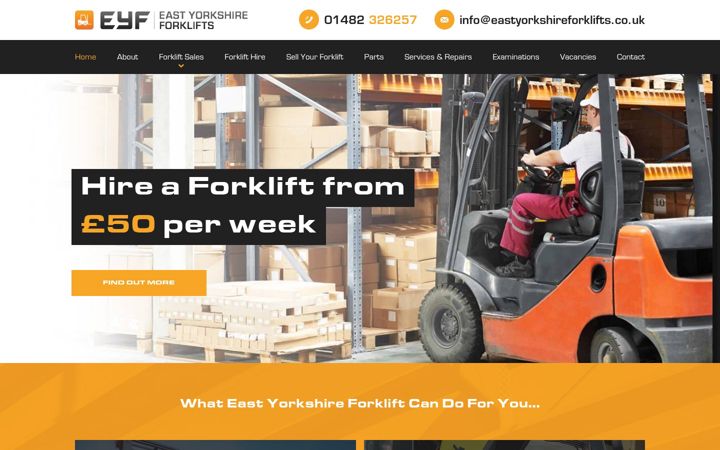 Screenshot of eastyorkshireforklifts.co.uk