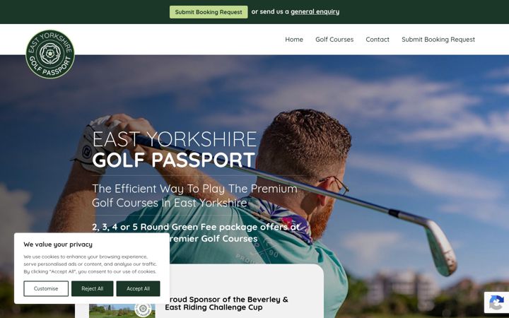 Screenshot of eastyorkshiregolf.co.uk