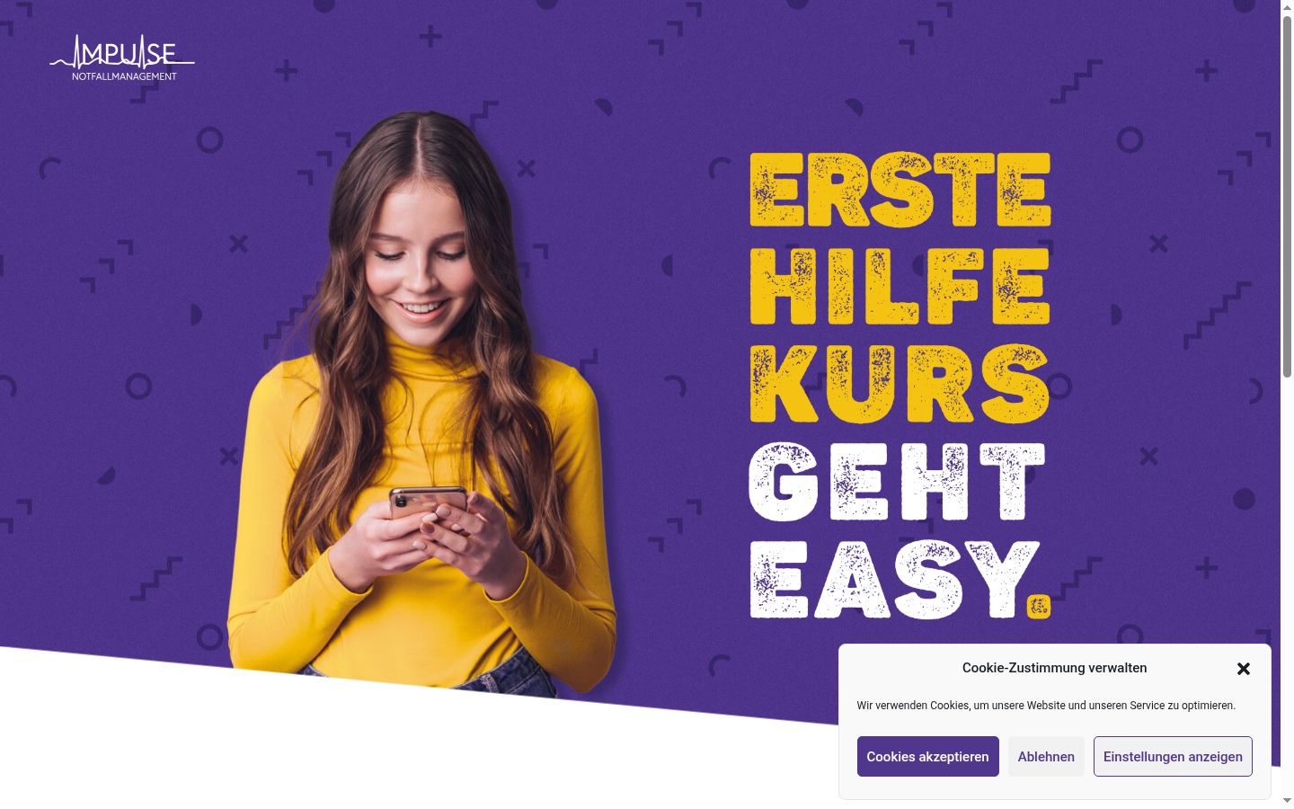 Snimka zaslona bannera za privolu prikazanog prije bilo kakve interakcije