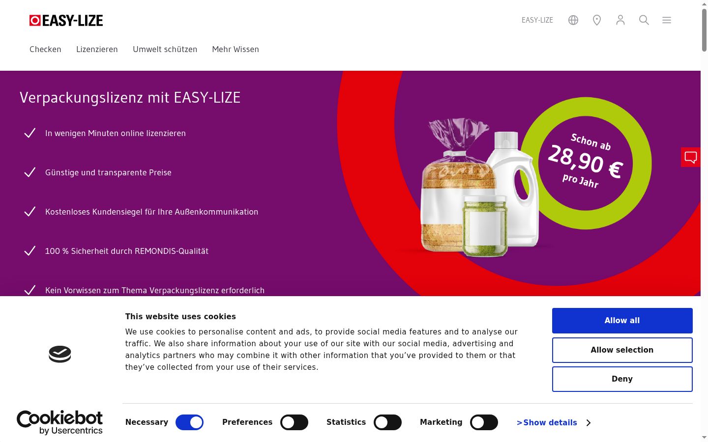 Screenshot tal-banner tal-kunsens muri qabel kwalunkwe interazzjoni
