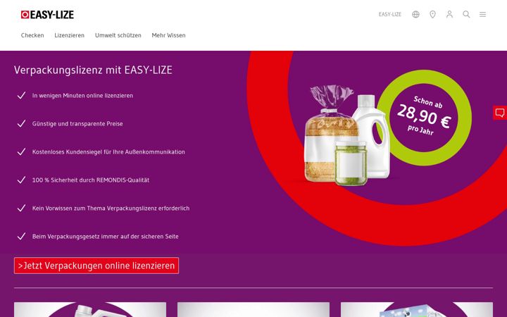 Screenshot of easy-lize.de