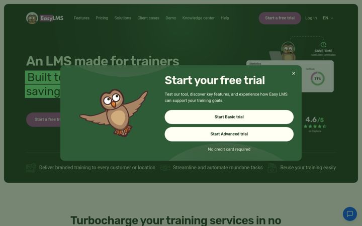 Screenshot of easy-lms.com