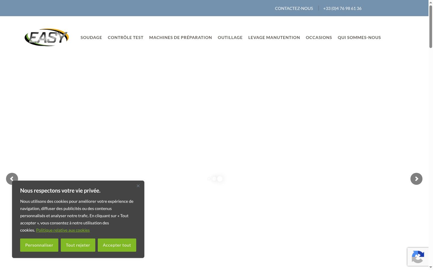Screenshot of the consent banner shown before any interaction