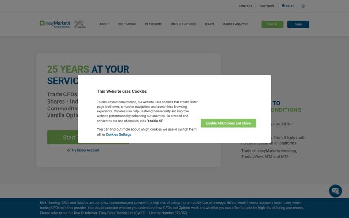 Screenshot of easy-markets.com