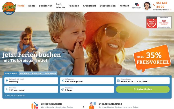 Snímek obrazovky easy-reisen.ch