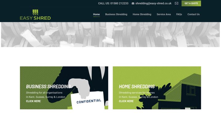 Screenshot of easy-shred.co.uk