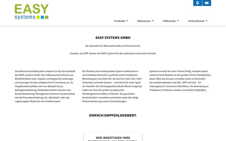 Snimka zaslona za easy-systems.de