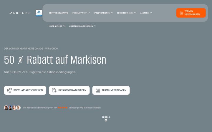 Screenshot of easy-terrassendach.de